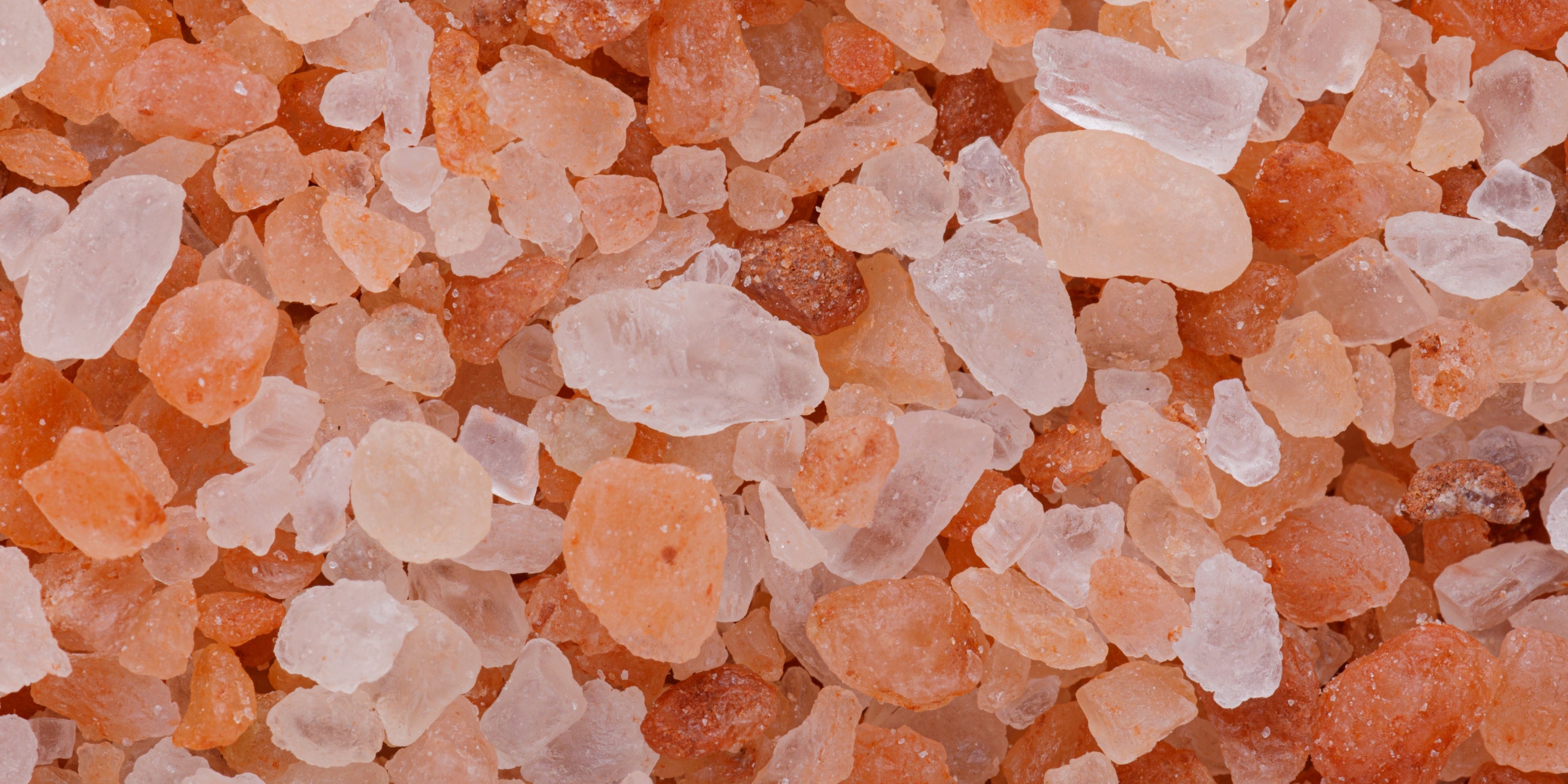 Close-up of pink Himalayan sea salt crystals