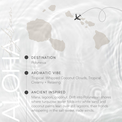 Map of Tahiti and the Hawaiian islands with an airplane icon and descriptive text about the countries.