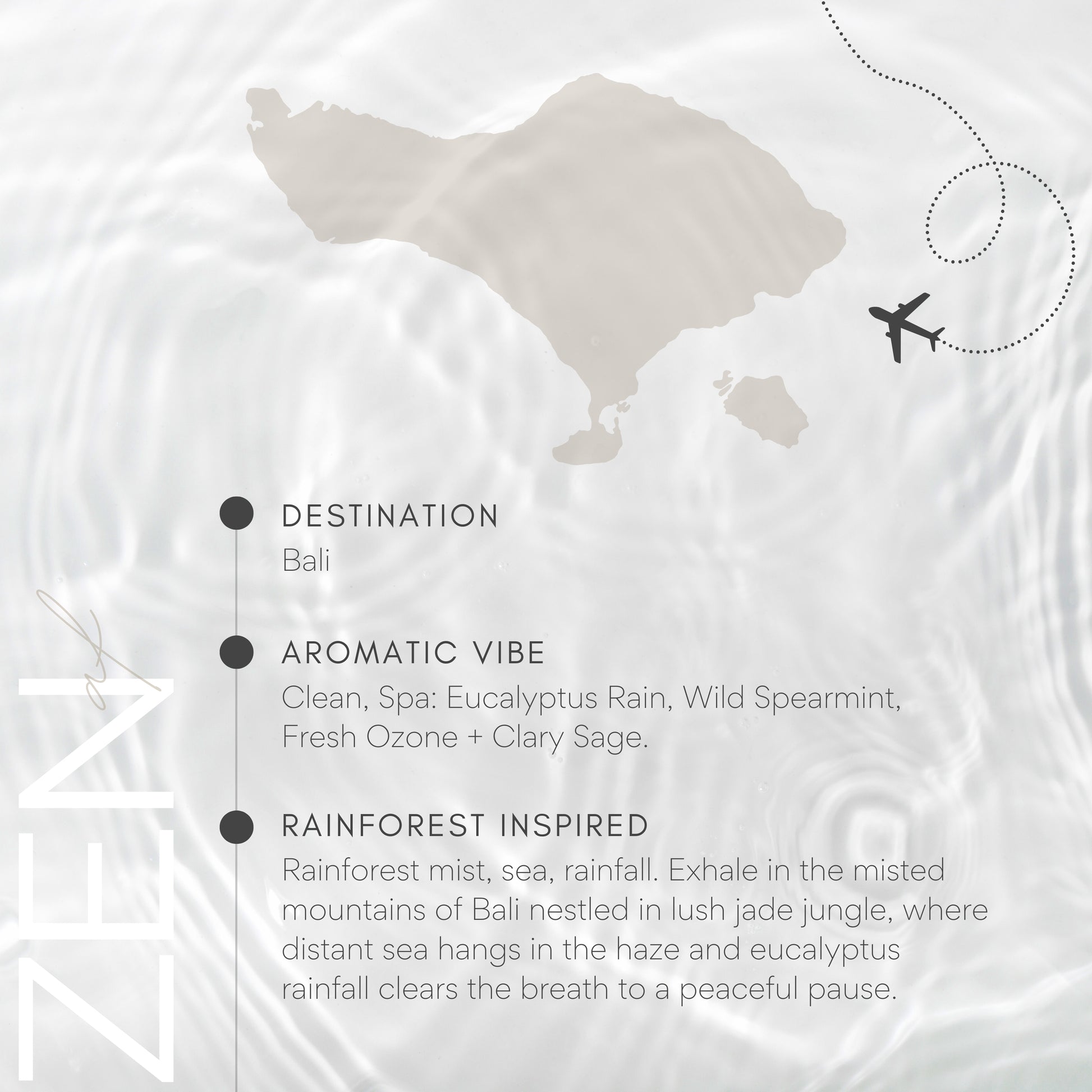 Map of Bali with an airplane icon and descriptive text about the country.