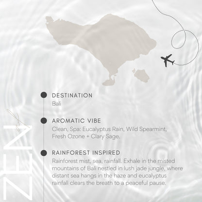 Map of Bali with an airplane icon and descriptive text about the country.